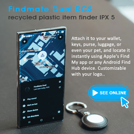 Findmate Dual RCS recycled plastic item finder IPX 5