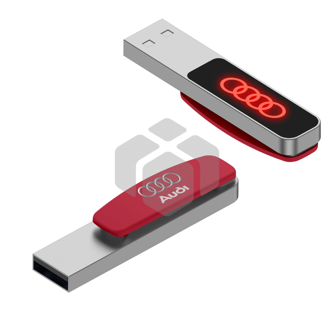 Mini USB con clip y luz LED