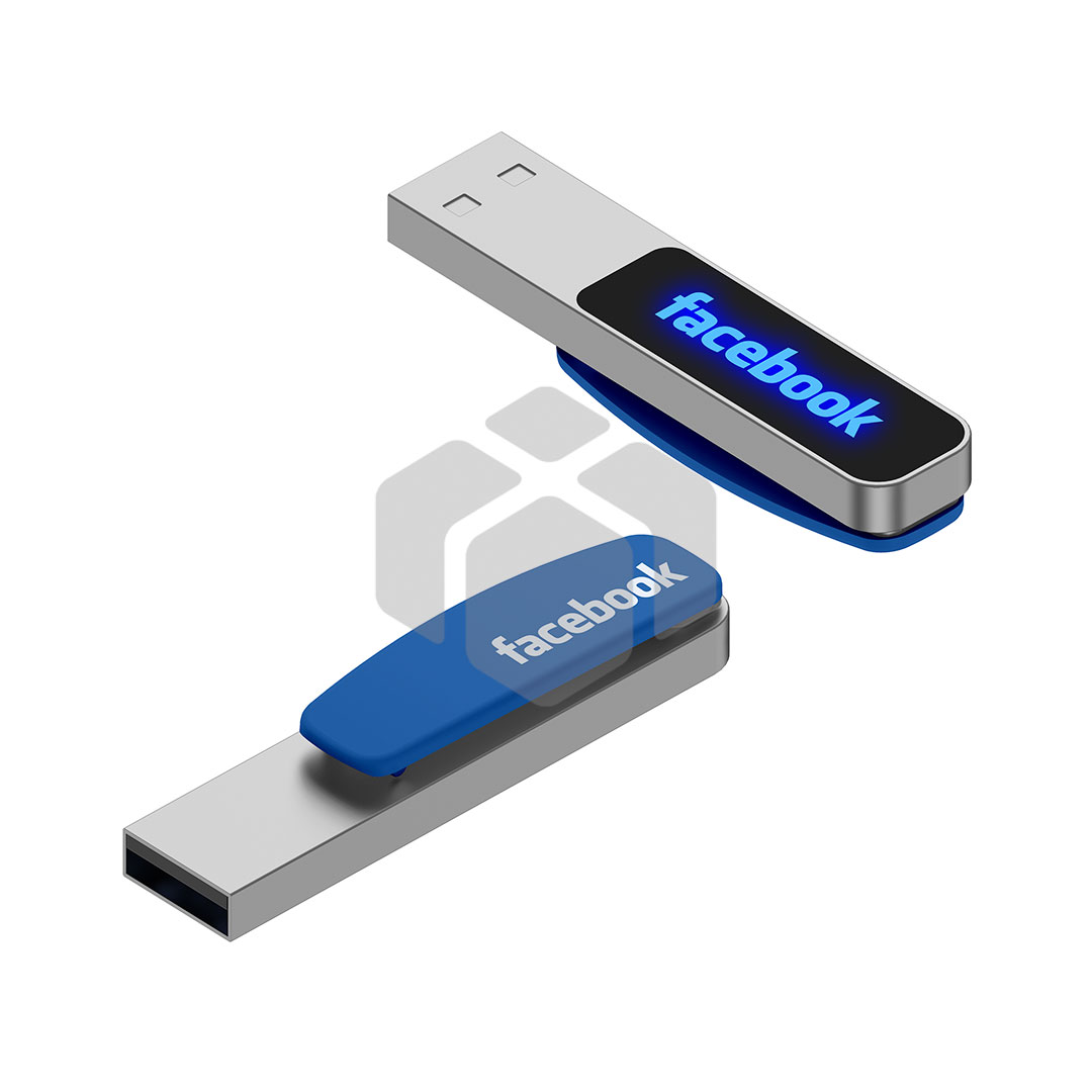 Mini USB con clip y luz LED