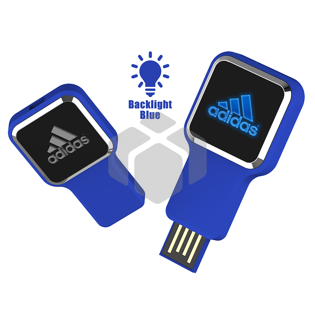 Memoria USB LED Fondo Negro Retractil