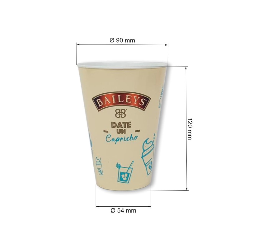 Vaso 440 ml IML + Tapa + Caña + Tapón