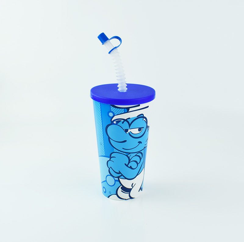 Vaso 600 ml IML + Tapa + Caña + Tapón