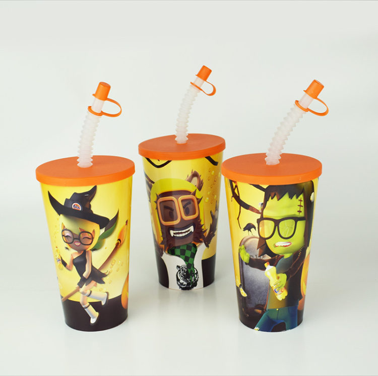 Vaso 600 ml IML + Tapa + Caña + Tapón