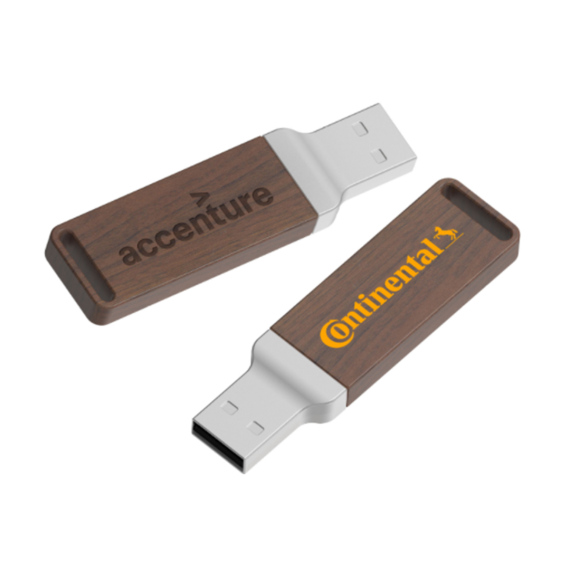 Memoria USB ecologica con cuerpo de madera aleación de zinc
