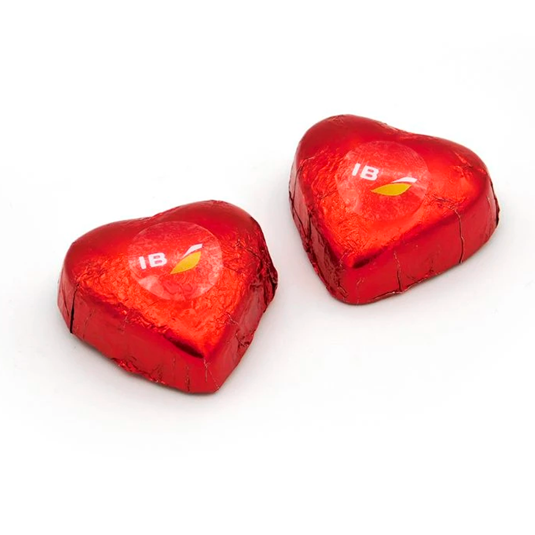 Bombón corazón chocolate personalizado