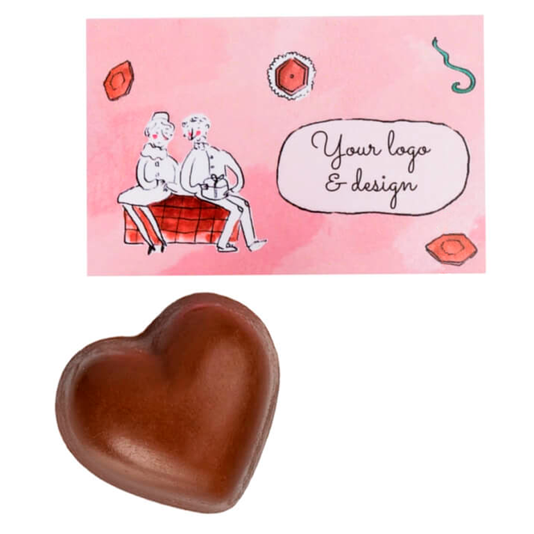 Corazon de Praliné con tarjeta