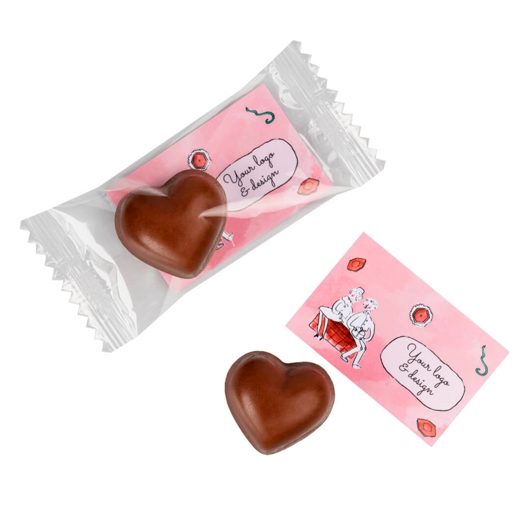 Corazon de Praliné con tarjeta