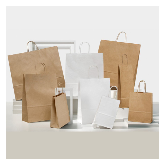 Bolsa papel con asas torcidas