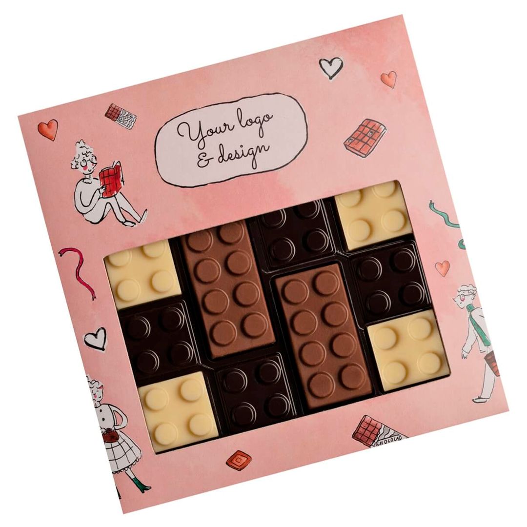 Caja de ladrillos de chocolate