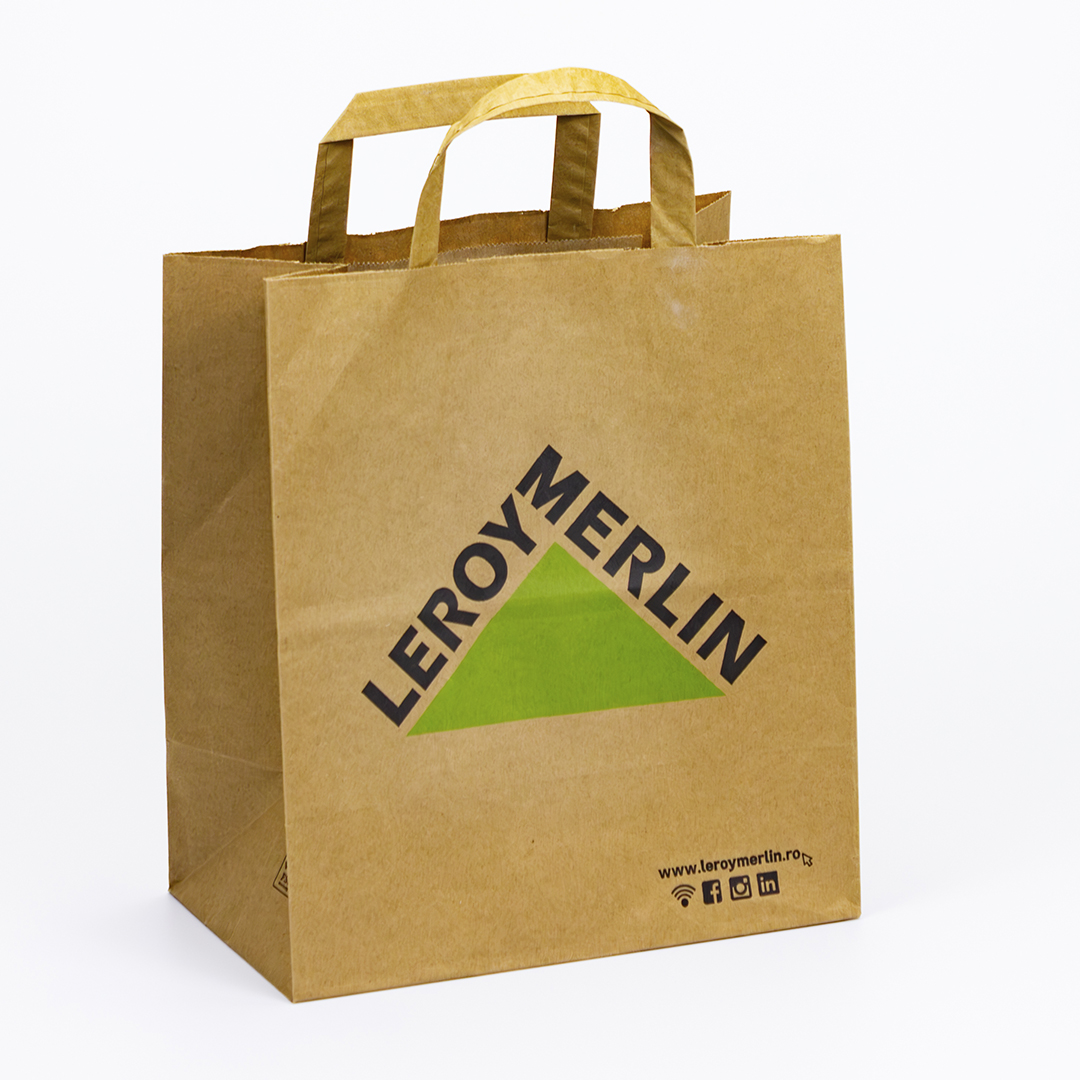 Bolsas de papel personalizadas con asas planas