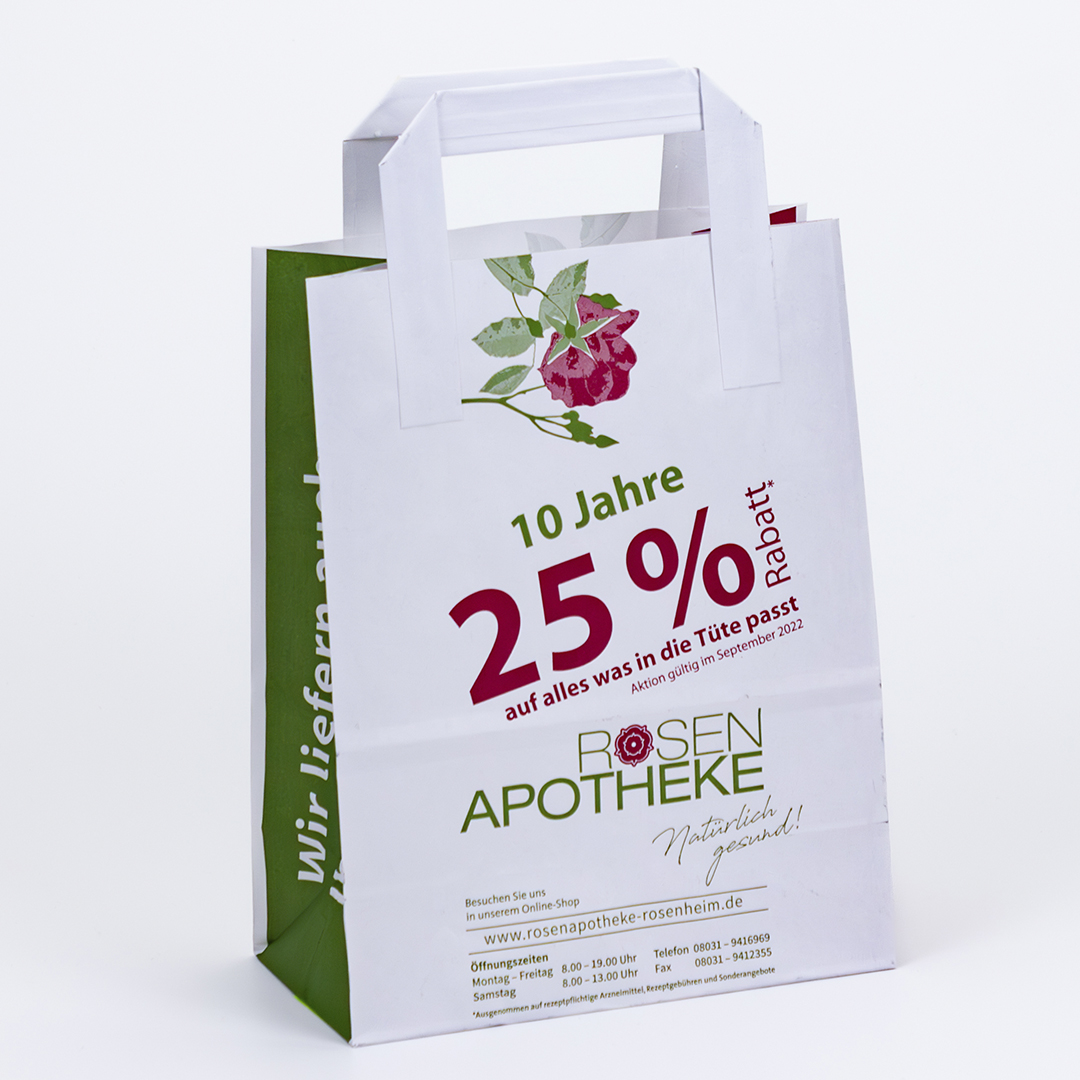 Bolsas de papel personalizadas con asas planas