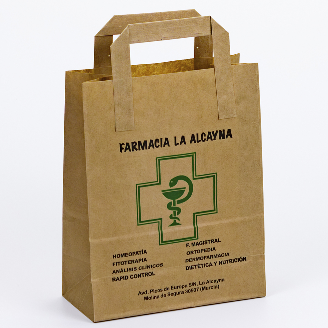 Bolsas de papel personalizadas con asas planas