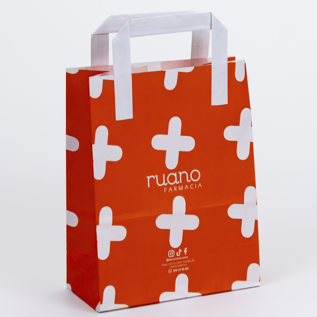 Bolsas de papel personalizadas con asas planas