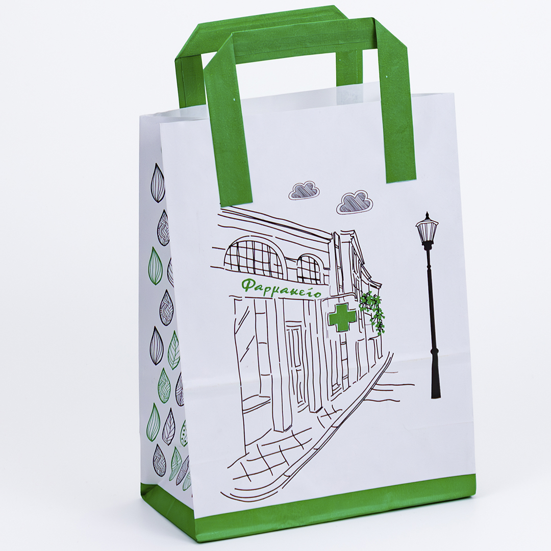 Bolsas de papel personalizadas con asas planas