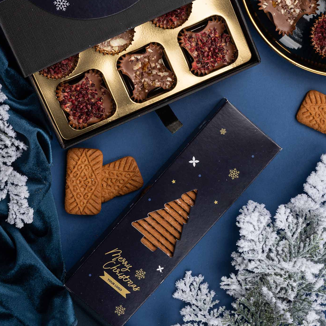 Promotional caramel and spice cookies