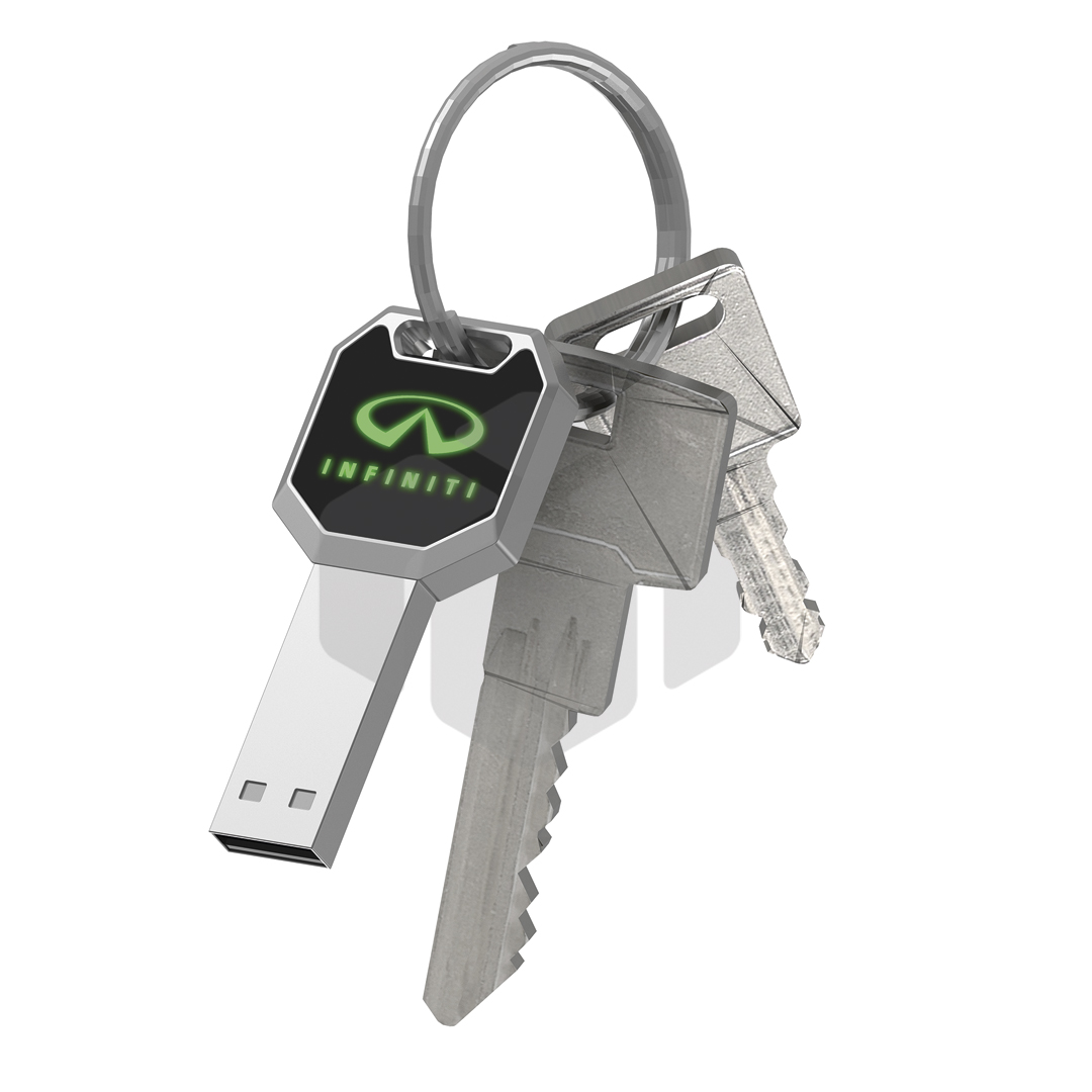 USB en forma de llave con LED en el logo