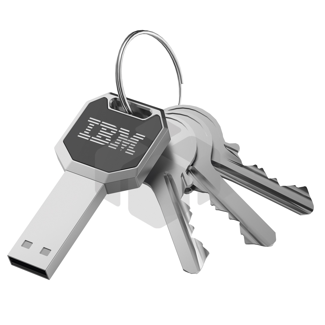 USB en forma de llave con LED en el logo