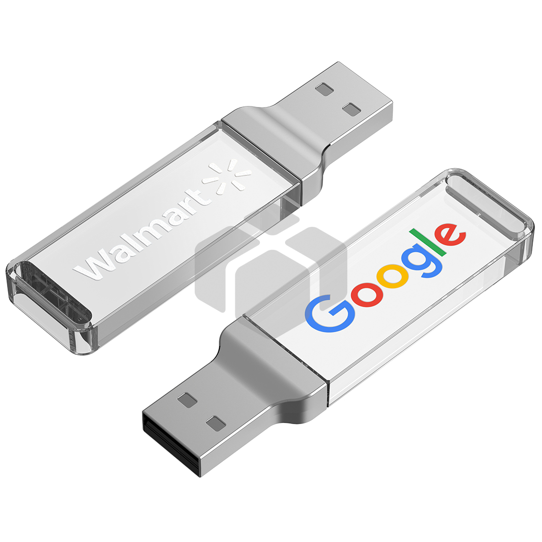 Memoria USB Slim en acrílico con Led de color