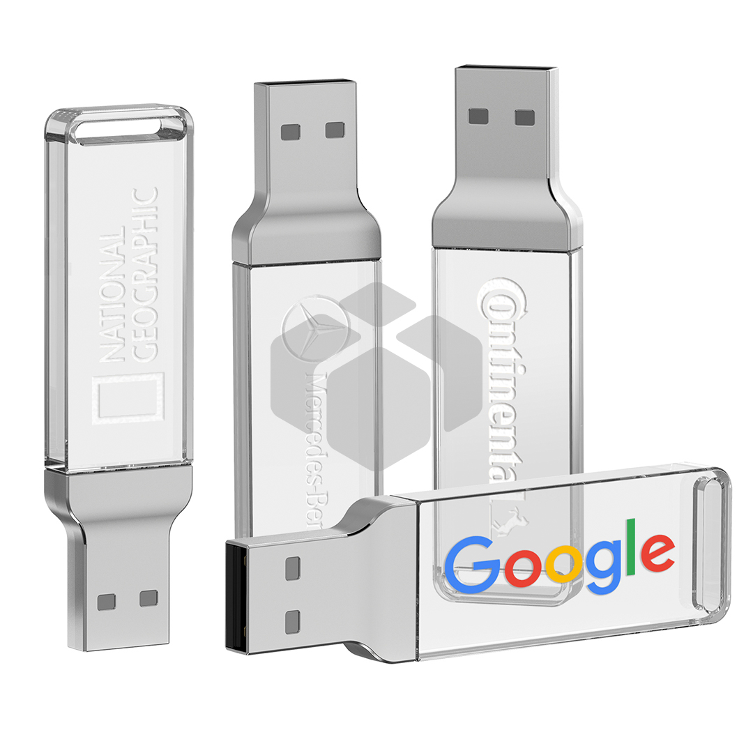 Memoria USB Slim en acrílico con Led de color