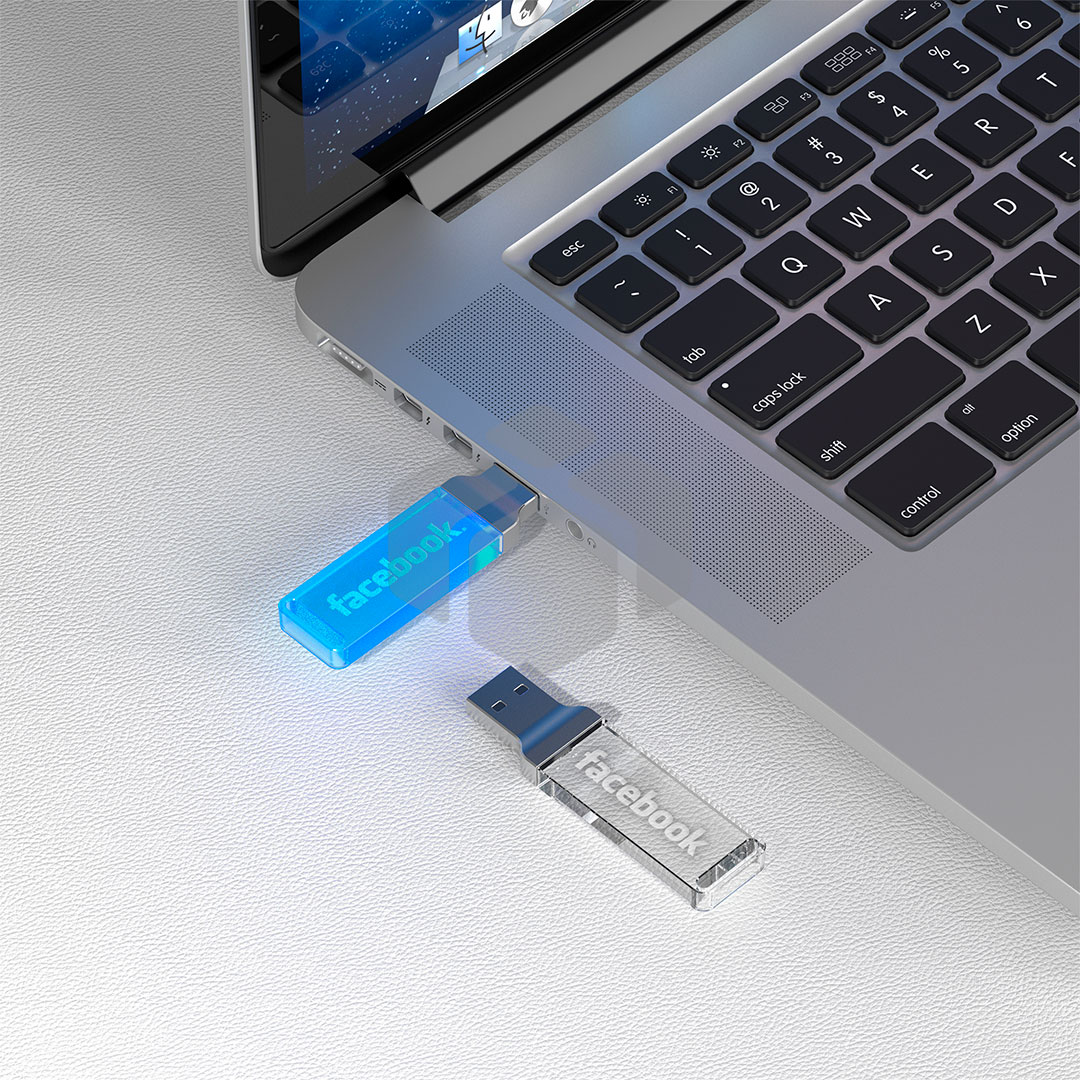 Memoria USB Slim en acrílico con Led de color