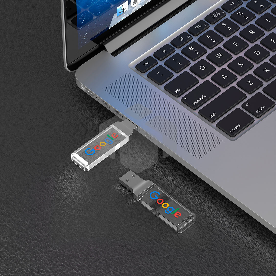 Memoria USB Slim en acrílico con Led de color