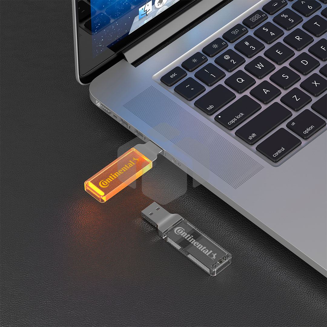 Memoria USB Slim en acrílico con Led de color