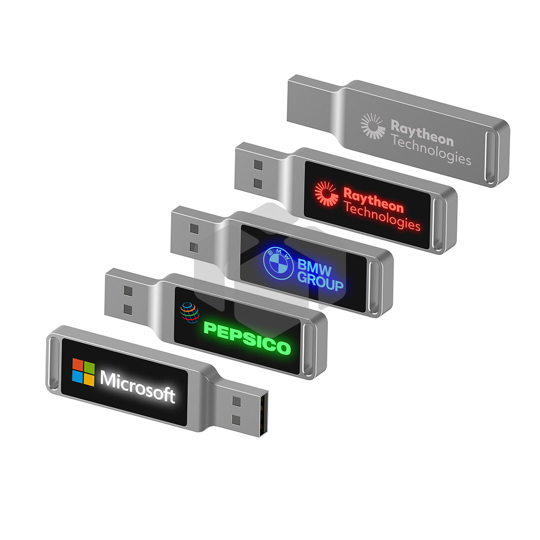 Memoria USB LED con tu logo en grande