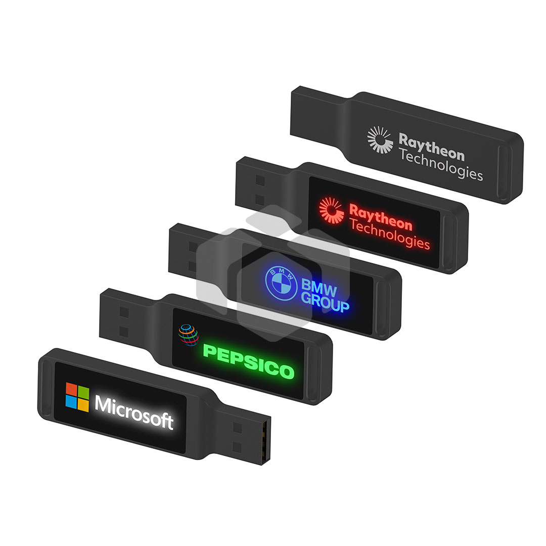 Memoria USB LED con tu logo en grande