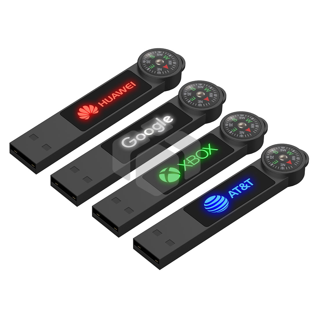 Memoria USB de metal con LED y Brújula