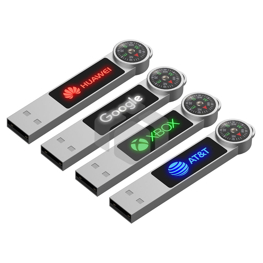 Memoria USB de metal con LED y Brújula