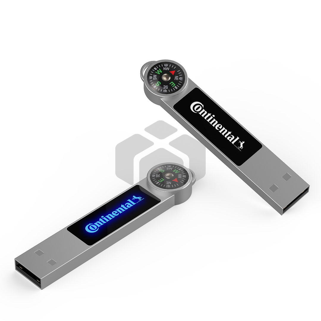 Memoria USB de metal con LED y Brújula
