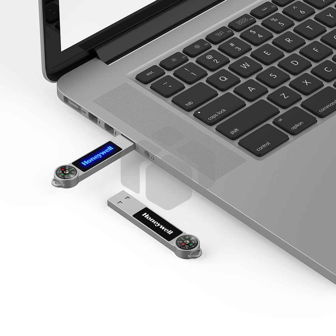 Memoria USB de metal con LED y Brújula