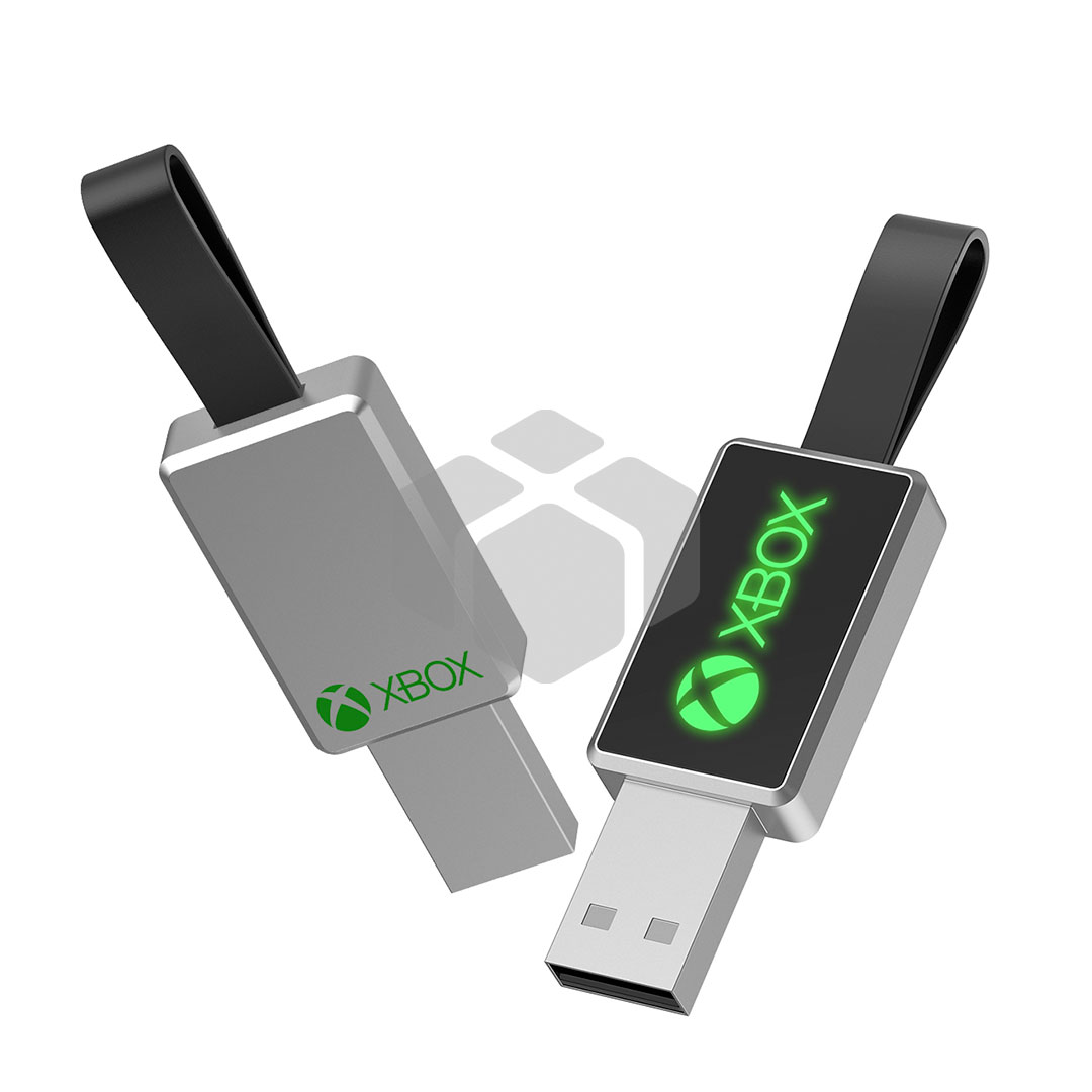 Memoria USB LED de metal con cordón de silicona