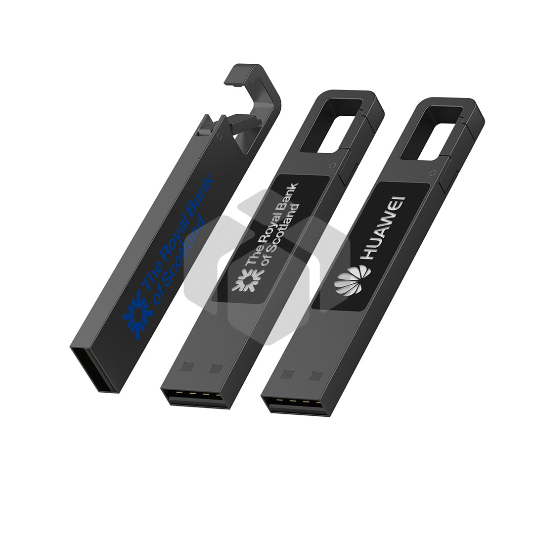 USB de metal con LED y gancho