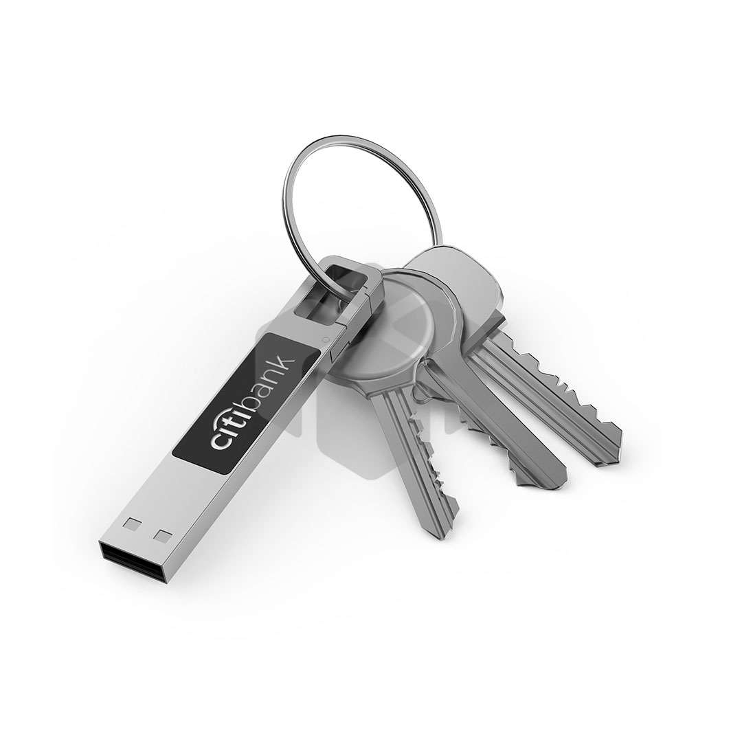 USB de metal con LED y gancho