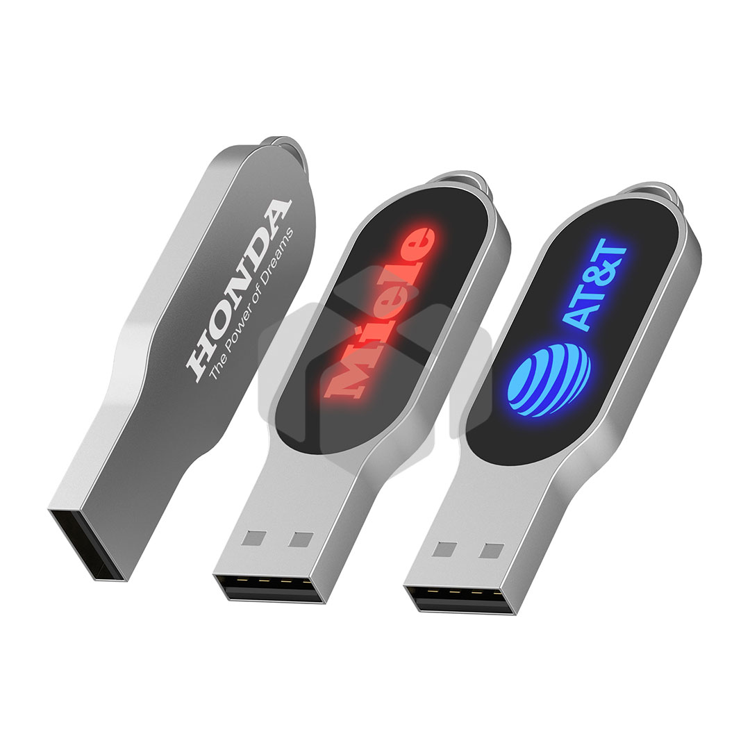 Memoria USB en forma de elipse con luz LED