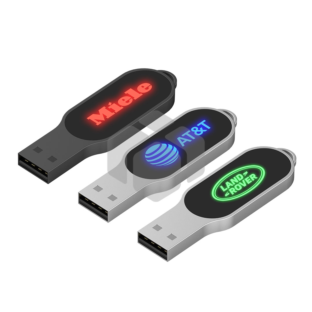 Memoria USB en forma de elipse con luz LED