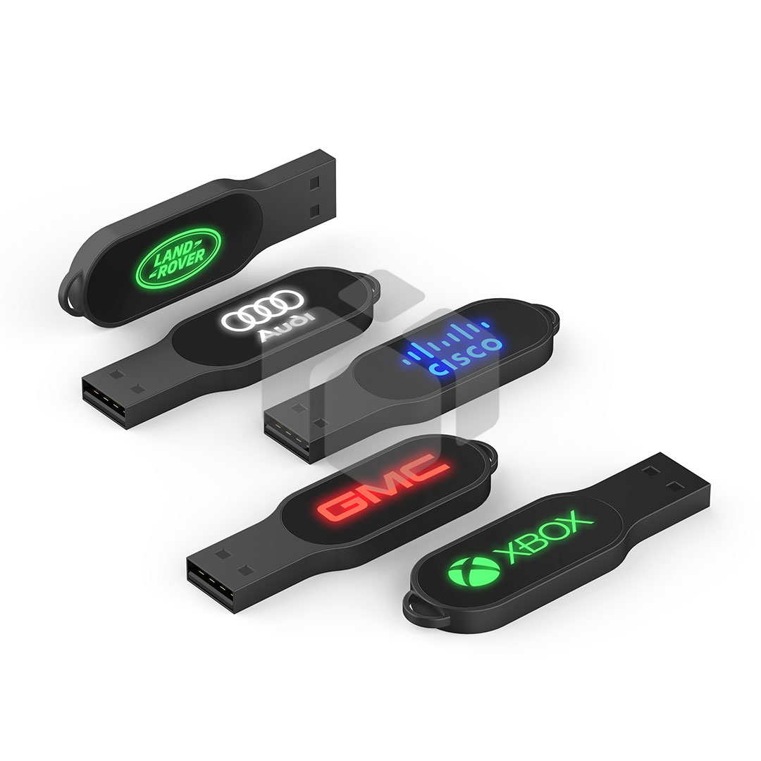 Memoria USB en forma de elipse con luz LED