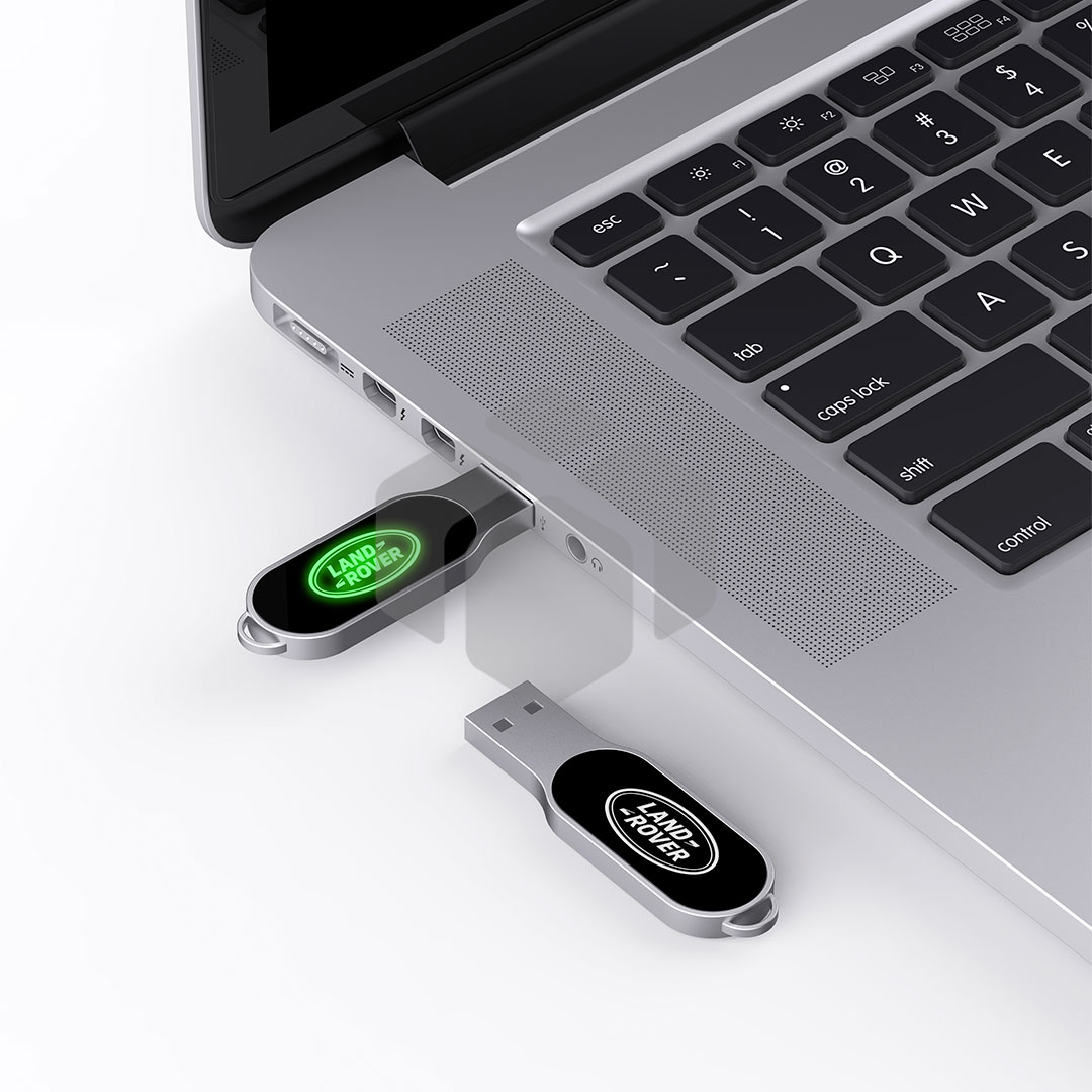 Memoria USB en forma de elipse con luz LED