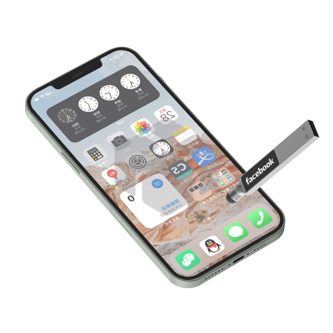 USB con LED y lápiz táctil
