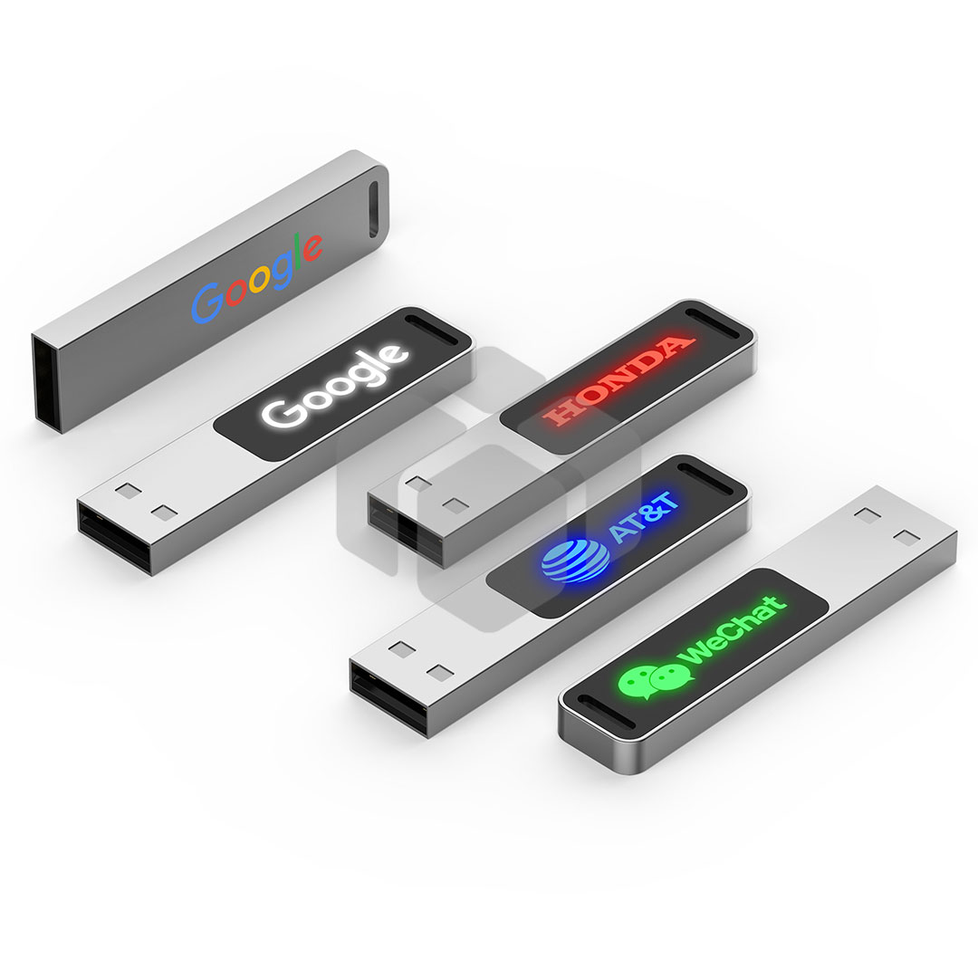 Mini memoria USB de metal con LED