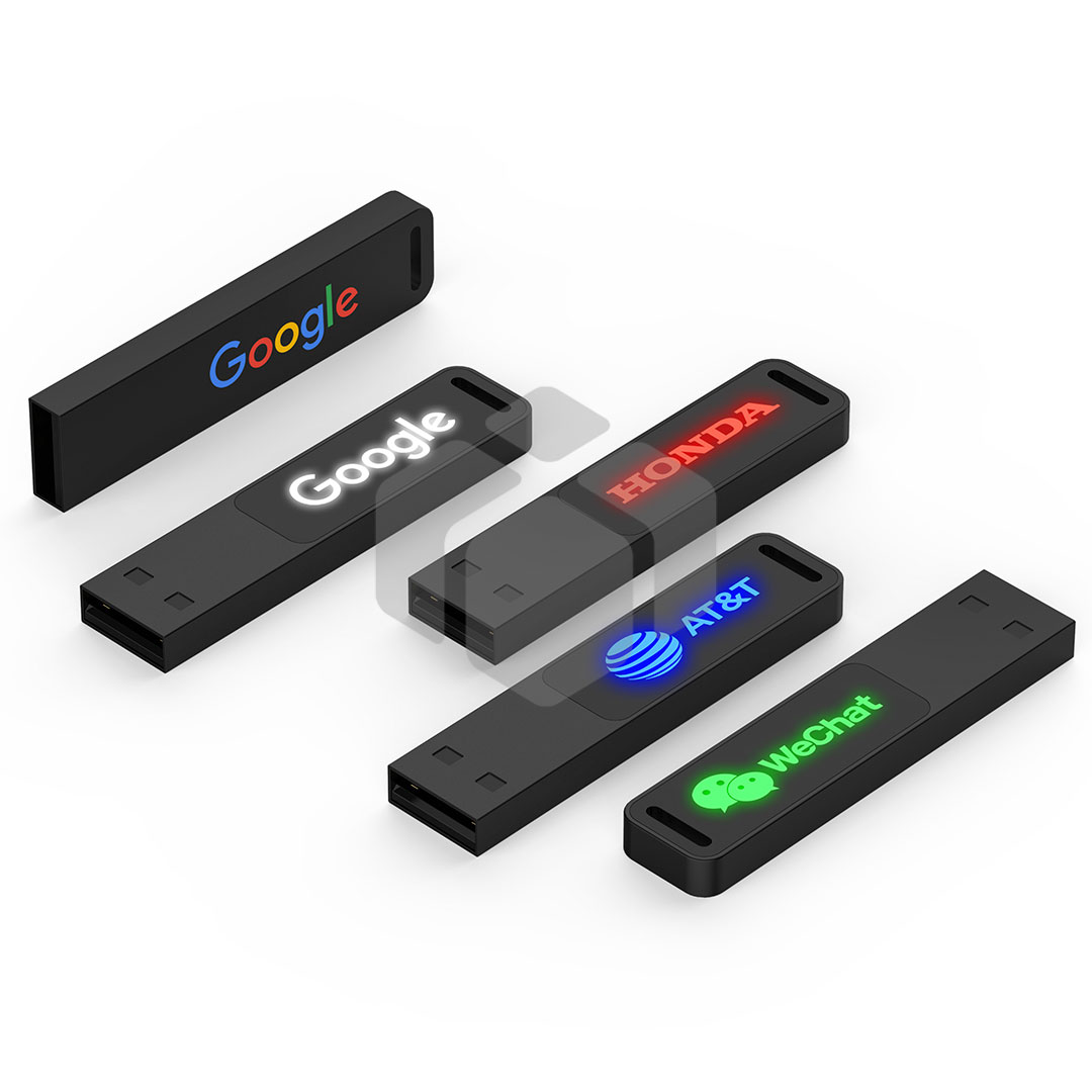 Mini memoria USB de metal con LED