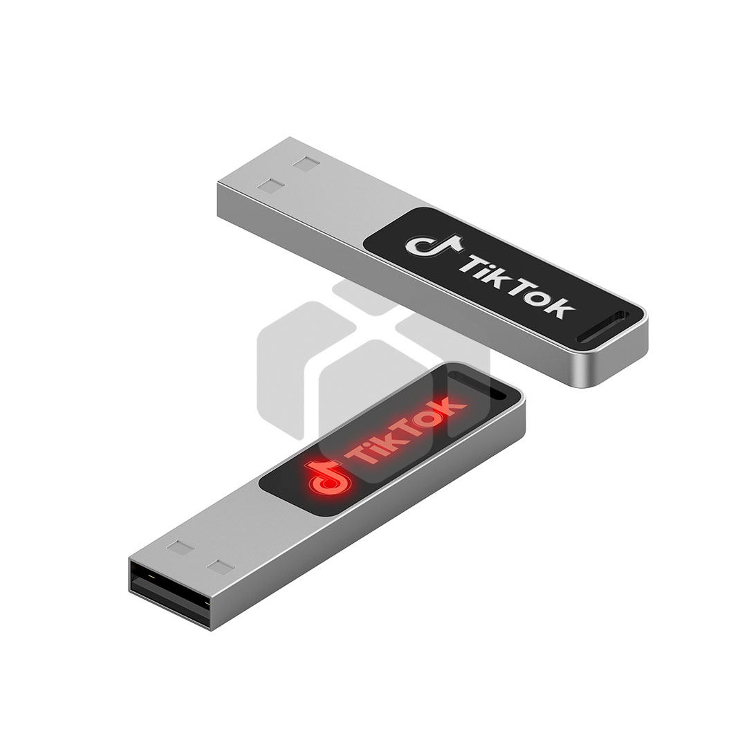 Mini memoria USB de metal con LED